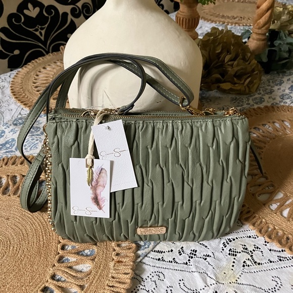 Cute, Jessica Simpson, mod, green shoulder handbag purse - Picture 6 of 6